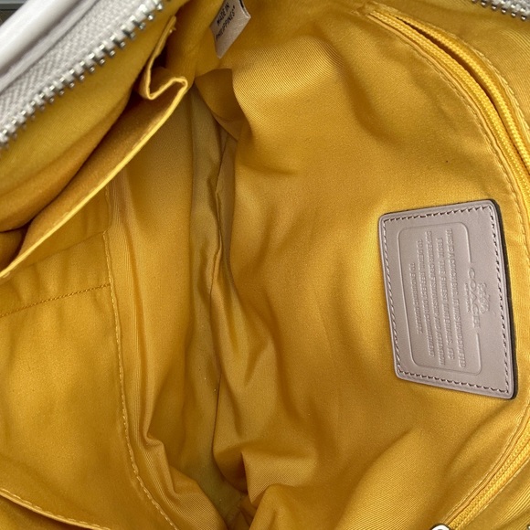 Coach Varsity Stripe Crossbody Bag F38402 Cream Orange Yellow Swingpack 2018 - Picture 11 of 12